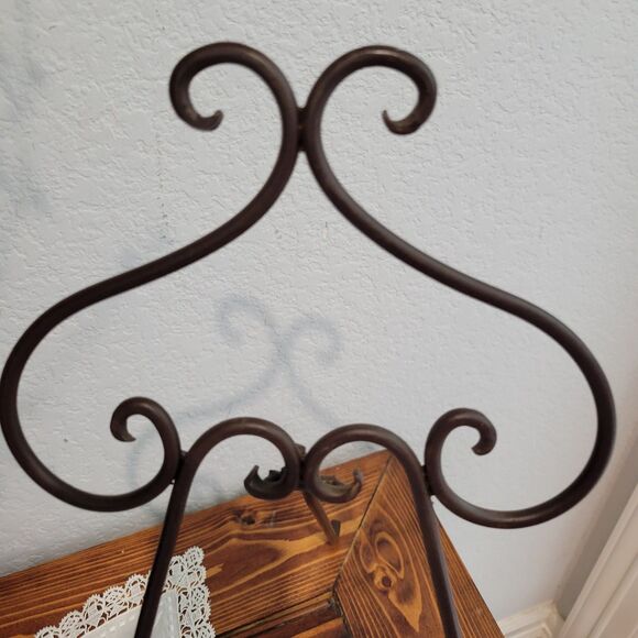 Cast Iron Display Easel Stand Scroll Matte Brown Photo, recipe/plate Holder 16”H - Picture 5 of 8